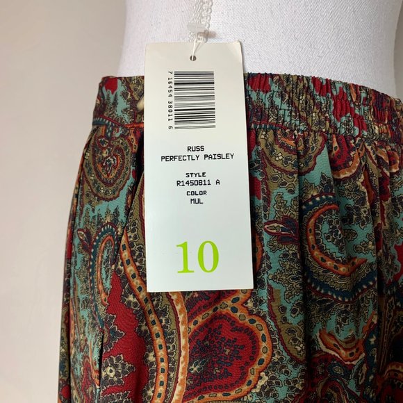 VTG NWT Russ Perfectly Paisley Midi Skirt 10 - Picture 3 of 7